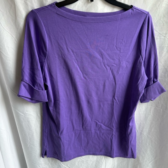 Lauren Ralph Lauren Purple Short Cuffed Sleeve Size 1X - Picture 1 of 3